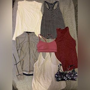 Lululemon jacket, bra, tank lot